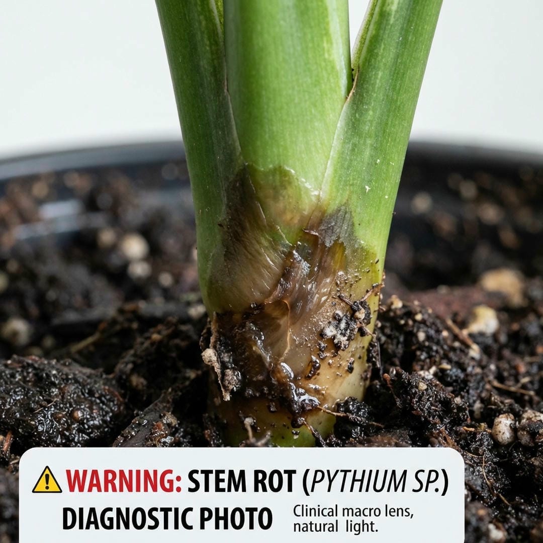 Aglaonema stem turning brown and mushy