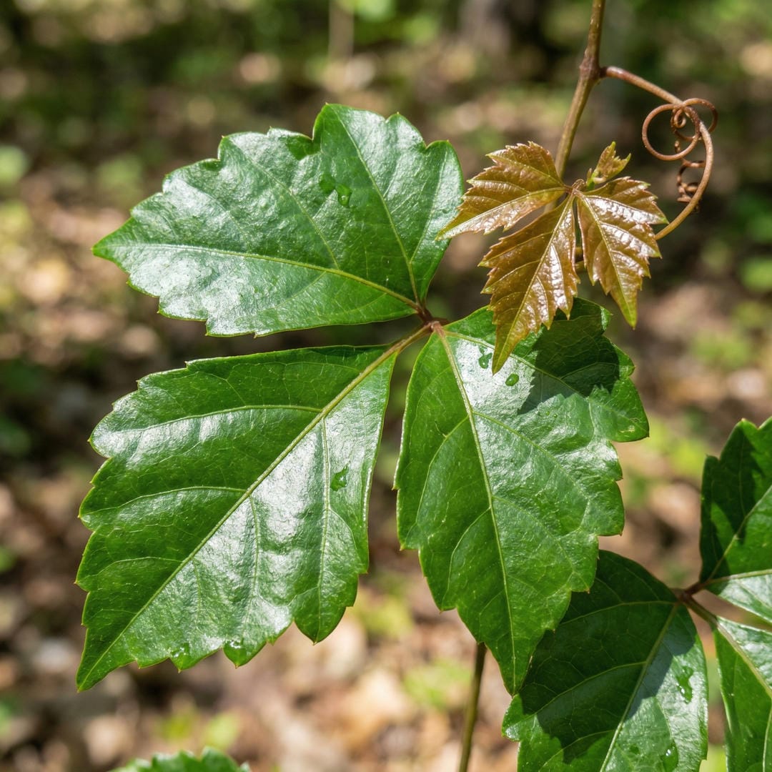 Healthy Grape Ivy with glossy three-lobed leaves showing good humidity conditions
