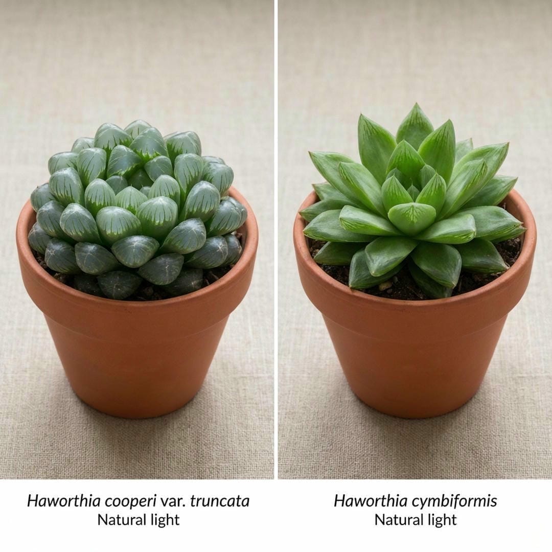 Haworthia cooperi vs Haworthia cymbiformis comparison