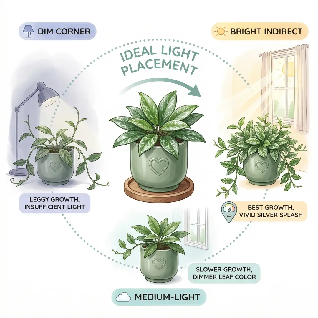 Ideal light conditions for Hoya Pubicalyx indoors