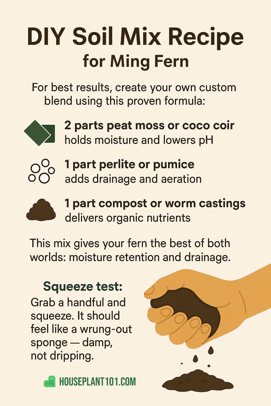 Save for later: Soil for Ming Fern