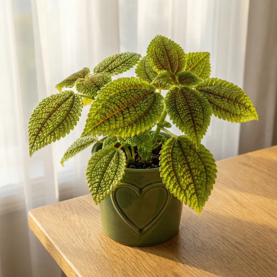 Moon Valley Pilea in bright indirect light near a window
