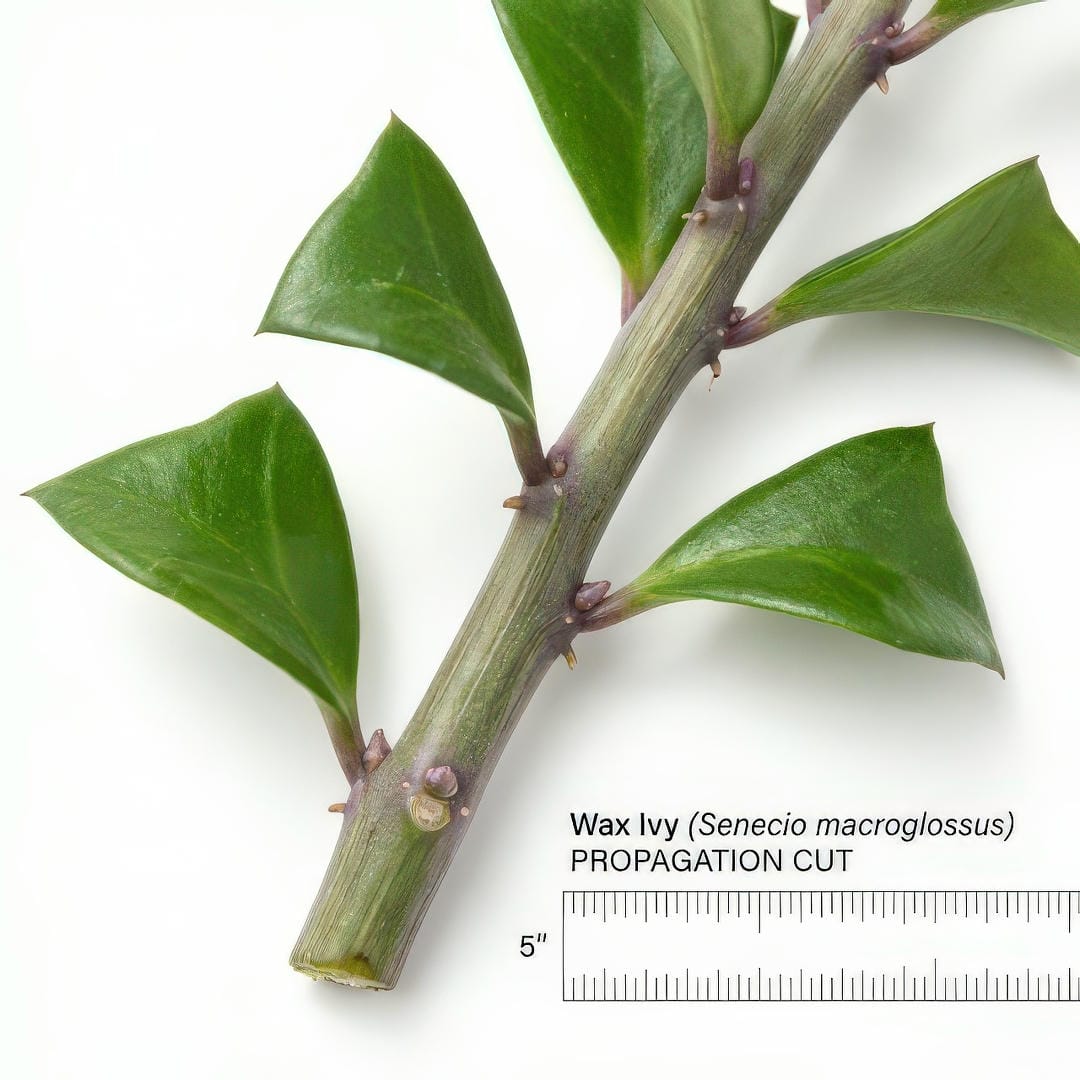 Wax Ivy stem cutting showing nodes for propagation