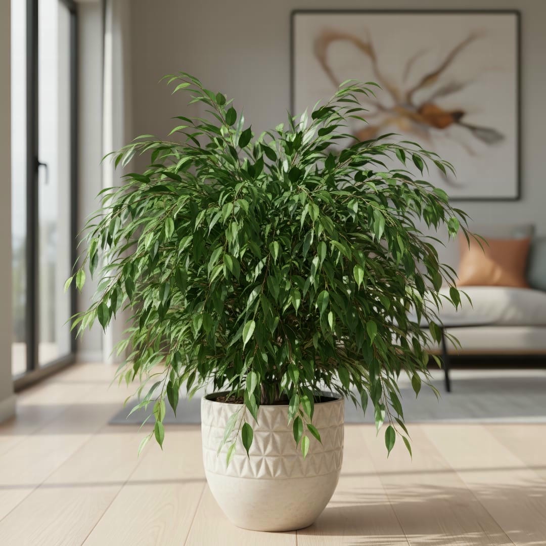 A Weeping Fig in a bright, indirectly lit room.